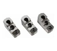 Hydraulic Hard Chuck Jaws, 10 Inch, 3 Pcs Serrated Steel Double Step CNC Lathe Chuck Jaws, 1.5mmx60