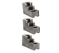Hydraulic Hard Jaws 10 Inch Lathe Chuck Serrated Double Step Steel CNC Hard Jaws for Precision Machining, 3 Pcs Set