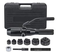 Hydraulic Hole Punch Kit for Metal Sheets, 22.5-61.5mm Manual Puncher with 6 Dies for Distribution Boxes, Durable Aluminum Alloy Construction