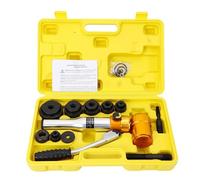 Hydraulic Hole Punch Portable Sheet Metal Puncher with 6 Interchangeable Dies 22-60mm & Lightweight 9.9lbs for Construction Site