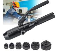 Hydraulic Hole Punch Set, 66KN Metal Plate Punching Tool, Complete with 6 Dies for Sheet Metal Punching (22mm-60.5mm) - Essential Workshop Equipment