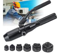 Hydraulic Hole Punch Set with 6 Dies for Sheet Metal Fabrication, Portable Carrying Case, Professional Equipment Drilling Tool