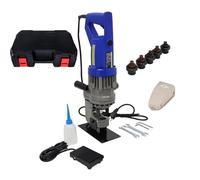 Hydraulic Hole Puncher 1400W Punching Machine with 5 Interchangeable Dies, Electric Heavy Duty Metal Hole Punch Tool for Custom Fabrication Ironwork