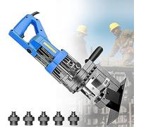 Hydraulic Hole Puncher Electric Hydraulic Hole Punch, Metal Hole Puncher with 5 Sets Punch/Die Dia,for Punching in Steel, Iron, Aluminum, Copper,Channelsteel