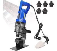 Hydraulic Hole Puncher - Electric Manual Metal Punching Machine with 5 Dies for Accurate Positioning - Easy to Operate, 220V