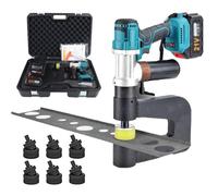 Hydraulic Hole Puncher, Portable Punching Machine Set with 16-32 mm Dies for Steel, Iron, Aluminum, Copper Sheets, Ideal for Electrical Installation