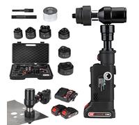 Hydraulic Hole Punching Machine - Battery Powered with LED Screen, 6 Dies & 2 Batteries, Ideal for Q235 Thin Plate, Metal Puncher