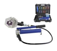 Hydraulic Hose Crimper Tool - Portable Handheld High Pressure Crimping Set with 7 Dies for AC Conditioning and Repair