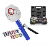 Hydraulic Hose Crimper Tool with 7 Dies, Manual A/C Hose Crimping Kit for Barbed & Beaded Hose Fittings, Ideal for Repairing AC Hoses