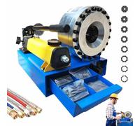 Hydraulic Hose Crimper with 8 Dies Set, Handheld High Pressure Crimping Tool for Excavator and Agricultural Machinery
