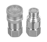 Hydraulic ISO A Coupling Set 1/2 Inch for bsp Quick Coupling Connector Flat Face Design Construction Equipment Industrial Use((G3/4))