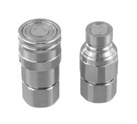 Hydraulic ISO A Coupling Set 1/2 Inch for bsp Quick Coupling Connector Flat Face Design Construction Equipment Industrial Use((G1/2))