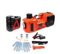 hydraulic jack, 12V 5T 45cm 3 In 1 Electric Hydraulic Floor Rolling Jack Tire Inflator Pump LED Flashlight Safe Hammer