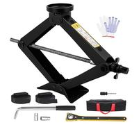 Hydraulic Jack, 3-Ton Scissor Jack Repair Kit With Rubber Jack Pad Car Spare Tire Changing Tools Kit With L-wrenche