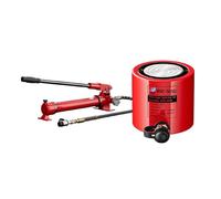 Hydraulic Jack 50T Capacity, Manual Hydraulic Pump, 2in Stroke Cylinder with Automatic Retraction, Lifting Kit for Heavy-Duty Use