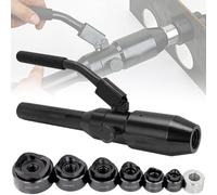 Hydraulic Knockout Punch Driver Kit with 6 Dies, Complete Tool for Hole Punching (22mm to 61.5mm)