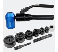 Hydraulic Knockout Punch Driver Tool Kit - Complete 6 Die Conduit Hole Cutter Set for Metal Sheet Punching, 22.5mm to 61.5mm, Heavy-Duty KO Tool TPA-8
