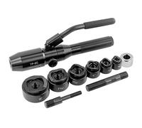 Hydraulic Knockout Punch Driver Tool Kit for Electrical Conduit Hole Cutting - 22.5mm to 61.5mm with 6 Dies for Metal Sheet Punching