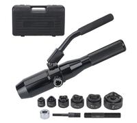 Hydraulic Knockout Punch Set, 6T Metal Hole Punch Tool with 6 Dies, Complete Kit for Punching Sheet Metal, Durable Design for Precision Fabrication