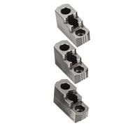 Hydraulic Lathe Chuck - Double Step Steel CNC Hard Chuck Jaws for Serration Lathe, 3pcs Set