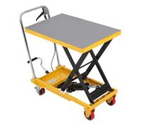 Hydraulic Lift Table, Capacity 150kg, Mobile Scissor Lift Platform Trolley Cart with Wide Deck & 4 Wheels, Lift Height 47-150 cm, for Motorcycle Truck ATV Dirt Bikes Material Handling and Transporta