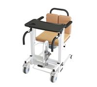 Hydraulic Lifting and Shifting Machine, Multifunctional Patient Transfer Chair with Padded Split Seat, Commode, and Dining Tray for Elderly and Disabled