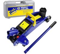 Hydraulic Low Profile Floor Jack, 2 Ton Heavy Duty Car Lift Jack with 360° Rotating Roller, Lifting Range 140-290 mm, Sturdy and Durable Trolley Jack Suitable for Any Vehicle (Blue)