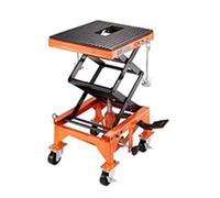 Hydraulic Motorcycle Lift Table 350 LBS Capacity Motorcycle Lift With Wide Deck J-hooks 4 WheelsHydraulic Duty Trolley Jack