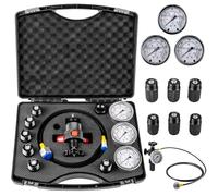 Hydraulic Nitrogen Accumulator Charging Kit, Nitrogen Fill Kit, Nitrogen Pressure Test System, Gas Charge Tools with 7 Couplings, 3 Gauges (1500PSI /4000PSI/ 6000PSI), and 1 Gas Hose