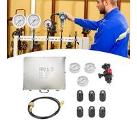 Hydraulic Nitrogen Accumulator Gas Charging System Pressure Test Kit with 3-Gauge 400BAR/6000PSI Inflatable Tool Fill Gas Valve Hose Assembly Set with Case FPU-3-10/25/40