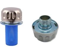 Hydraulic Oil and Fuel Filler Metal Vent Breather Cap for Reservoir Tank (with Strainer, BSP 1 in Threaded, 304 (18/10) Grade Stainless Steel)