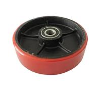 Hydraulic Pallet Truck Wheel Fork Lift Castor Abrasion-resistant Easy Installation Wheels Replacement for Industrial Trolleys, Red and Black