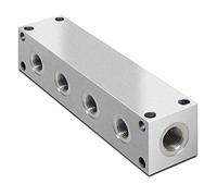 Hydraulic Parallel Scheme Steel Manifold, 4 Station, 1/4" BSP Inlets, 1/8" BSP Service Ports