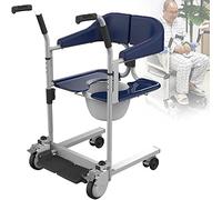 Hydraulic Patient Lift Bathroom Wheelchairs,Patient Transfer Chair,Handicapped Elderly Commode Bath Chair,Multifunctional Elderly Disabled Full Body Patient Transfer Lifter,Blue