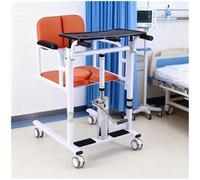 Hydraulic Patient Lift Chair with Adjustable Height and Dining Table, Transport Wheelchair for Safe Transfer and Mobility Support