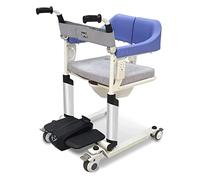 Hydraulic Patient Lift Electric Patient Lift for Home 4 In1 Elderly Handicapped Wheelchair Lift Portable Bathroom Wheelchair Patient Transfer Lifter W/180°Split Seat and Potty Bedside Commod