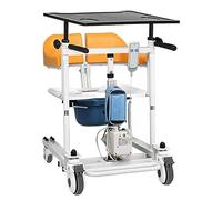 Hydraulic Patient Lift Electric Patient Lift for Home W/180° Split Seat & Desk Tray, Raised Toilet Seat Bathroom Transfer Chair Transport Wheelchair Home Lifter for Nursing Paralyzed (Yellow