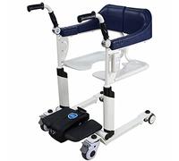 Hydraulic Patient Lift Electric Patient Transfer Lift Wheelchair,Patient Lift Machine,Height Adjustment Folding Commode Wheelchair Shower Commode Chair 290Lbs Weight Capacity,Blue