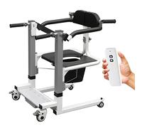 Hydraulic Patient Lift Electric Transfer Wheelchair with Commode and Bedpan Shower Chair for Seniors - High Capacity 330L for Patient Lift and Mobility Aid