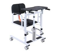Hydraulic Patient Lift Hydraulic Patient Lift for Home - Height Adjustable Bedside Commode Chair + Multifunction Wheelchair - Perfect Bathroom Mobility Solution for Disabilities Elderly - Ai