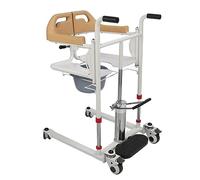 Hydraulic Patient Lift Hydraulic Patient Lift Transfer Wheelchair for Home W/180° Split Seat, Potty and Dining Table Portable Disabled Transfer Lifter Toilet Chair - Height Adjustable