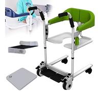 Hydraulic Patient Lift Paralyzed Elderly Lift Patient Lift Chair, Portable Patient Transfer Wheelchair for Home, Bathroom Shower Chair, Transport Wheelchair for Elderly Handicapped,Green
