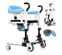Hydraulic Patient Lift Patient Lift for Home,Portable Bedside Commode Shower Chair W/180°Split Seat and Potty Patient Lift Transfer Chair for Adults Seniors 120Kg/265Lbs Bathroom Wheelchair