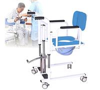 Hydraulic Patient Lift Patient Lift Hydraulic Lift Patient Lift, Wheelchair Rolling Toilet Chair for The Elderly, 180° Split Design, 40-64Cm Height Adjustable, 150Kg Load Bearing