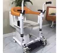 Hydraulic Patient Lift Patient Lift Transfer Chair, Multifunction Wheelchair Patient Lift Aid, Convenient Bed to Toilet Transfer Chair with 180° Split Seat and Bedpan, Height Adjustable for