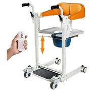 Hydraulic Patient Lift Patient Lift Transfer Chair, Multifunction Wheelchair Patient Lift Aid, Convenient Bed to Toilet Transfer Chair with 180° Split Seat and Bedpan, Height Adjustable for