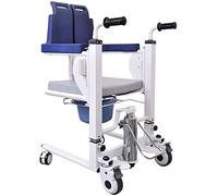 Hydraulic Patient Lift Patient Lift Wheelchair for Home, Bedside Commode with Bedpan for Seniors Disabled Elderly, Transfer Shower Chair with 180° Split Seat - 264Lbs Capacity