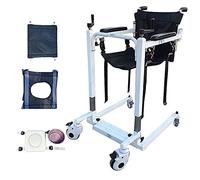Hydraulic Patient Lift Patient Transfer Lift,Self-Service Patient Lift Transfer Machine with Soft Seat and Toilet Seat,360°Universal Wheel,for Nursing Paralyzed Elderly,Basicversion+Backrest