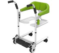 Hydraulic Patient Lift Patient Transfer Lift,Steel Transport Wheelchair, Emergency Evacuation Chair Wheelchair Belt Safety Lifting,Nursing Device for Bathing Home Commode,Basicedition Green