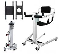 Hydraulic Patient Lift Portable Foldable Electric Patient Lift Transfer Chair with Commode Toilet Seat - Mobility Aid for Seniors, Elderly, and Adults, Ideal for Home Use and Travel